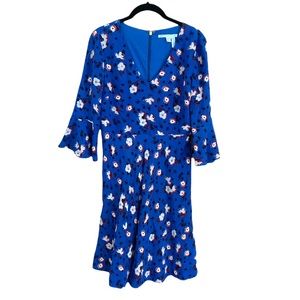 Draper James knee length floral blue dress 6